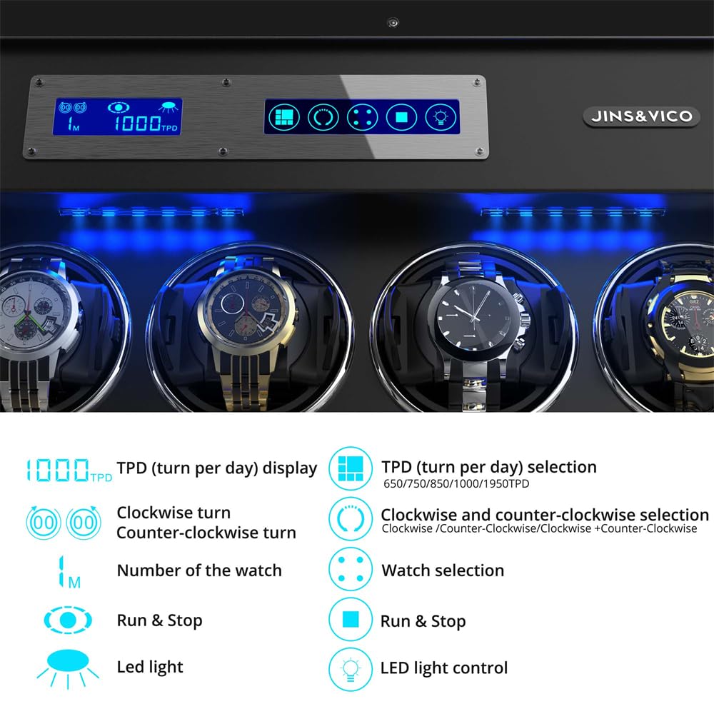 Amazon.com: JINS&VICO Automatic Watch Winder for 12 Watches, 6