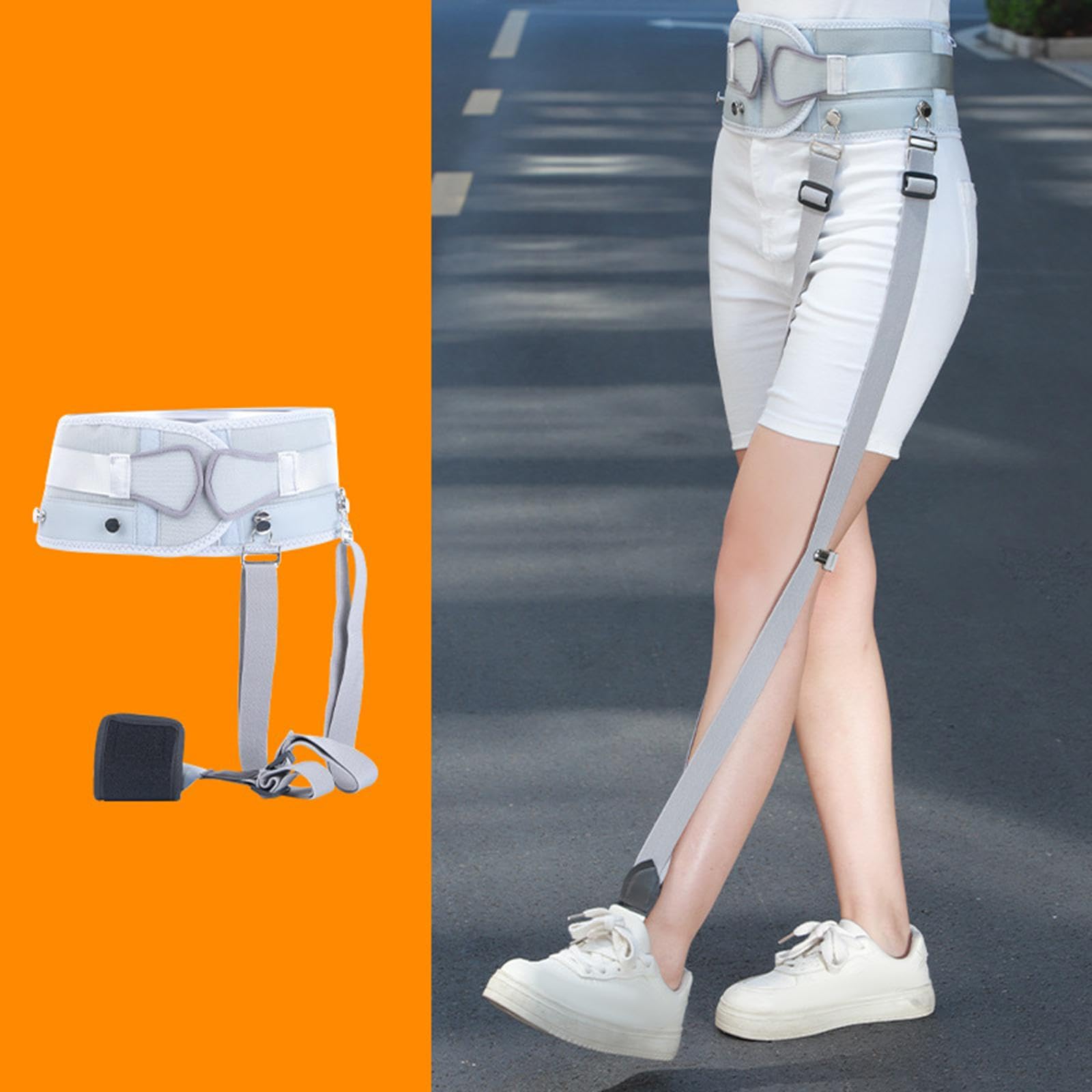 Amagogo Aide à La Marche Exosquelette de Rééducation Jambe Dispositif de Soutien Bionique Réglable Léger En Nylon Adapté Aux Seniors Patients Soins à Domicile, L