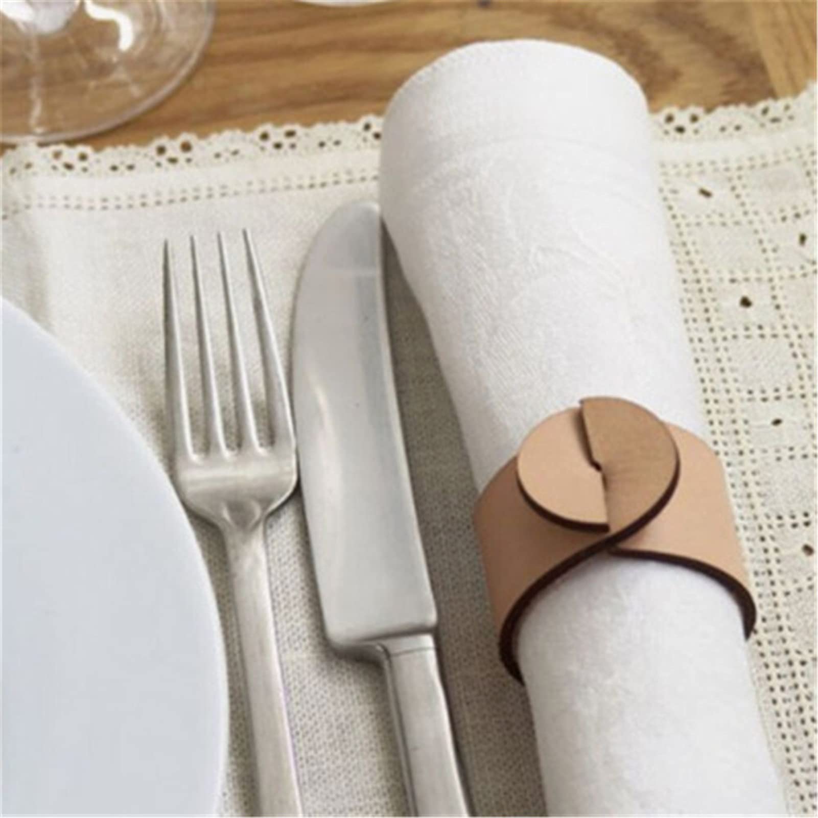 servilletero Anillo de servilleta NORDIC CUERO NORDIC NAVKIN HEBHLE TABLE TABLA DE PRESIDENTE DE BODA OCTUALIZADA BOTÓN 6 PCS (Color : 3)