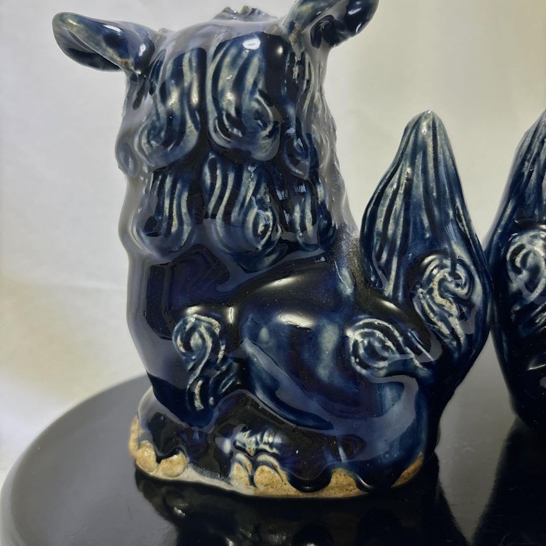 Amazon.co.jp: 沖縄 魔除獅子 シーサー2体セット置物 沖縄伝統美術