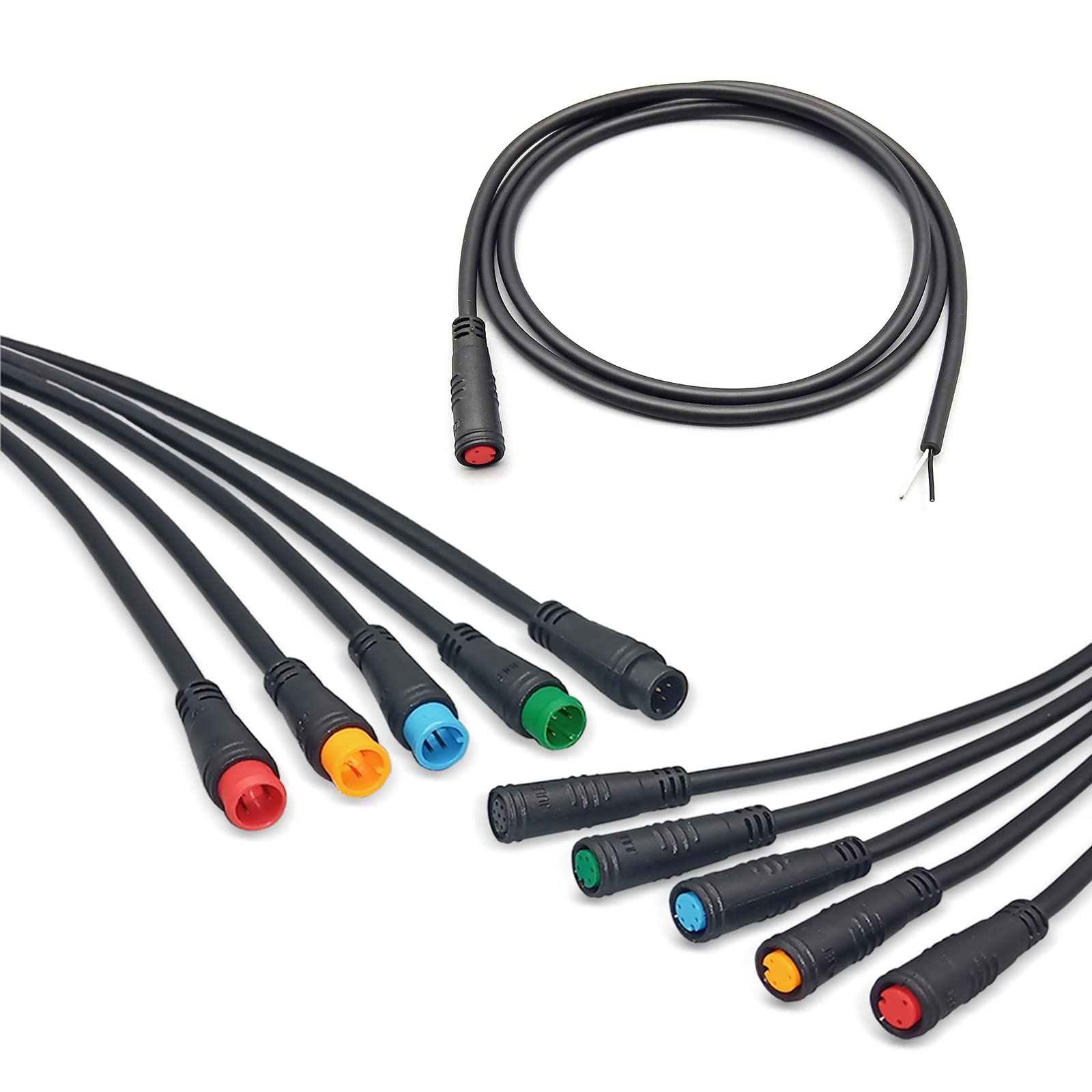 YUNNY HUDAMZKY Ebike Cable Extension - Julet Female Male 2-6 Pin Waterproof Connector for Electric Bicycle Display, Throttle, PAS - Extension Cable (5Pin Female)