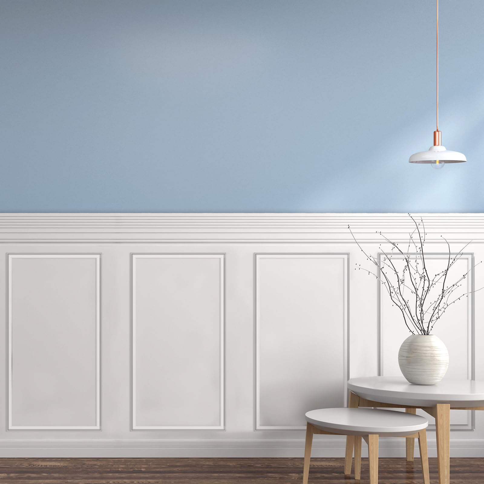 3 Set Accent Wall Molding Kit Premade Wainscoting Panels Wall Molding Peel and Stick Panel White Pre Cut Trim for Walls Picture Frame Molding for Home Decoration(12 x 24 Inch)