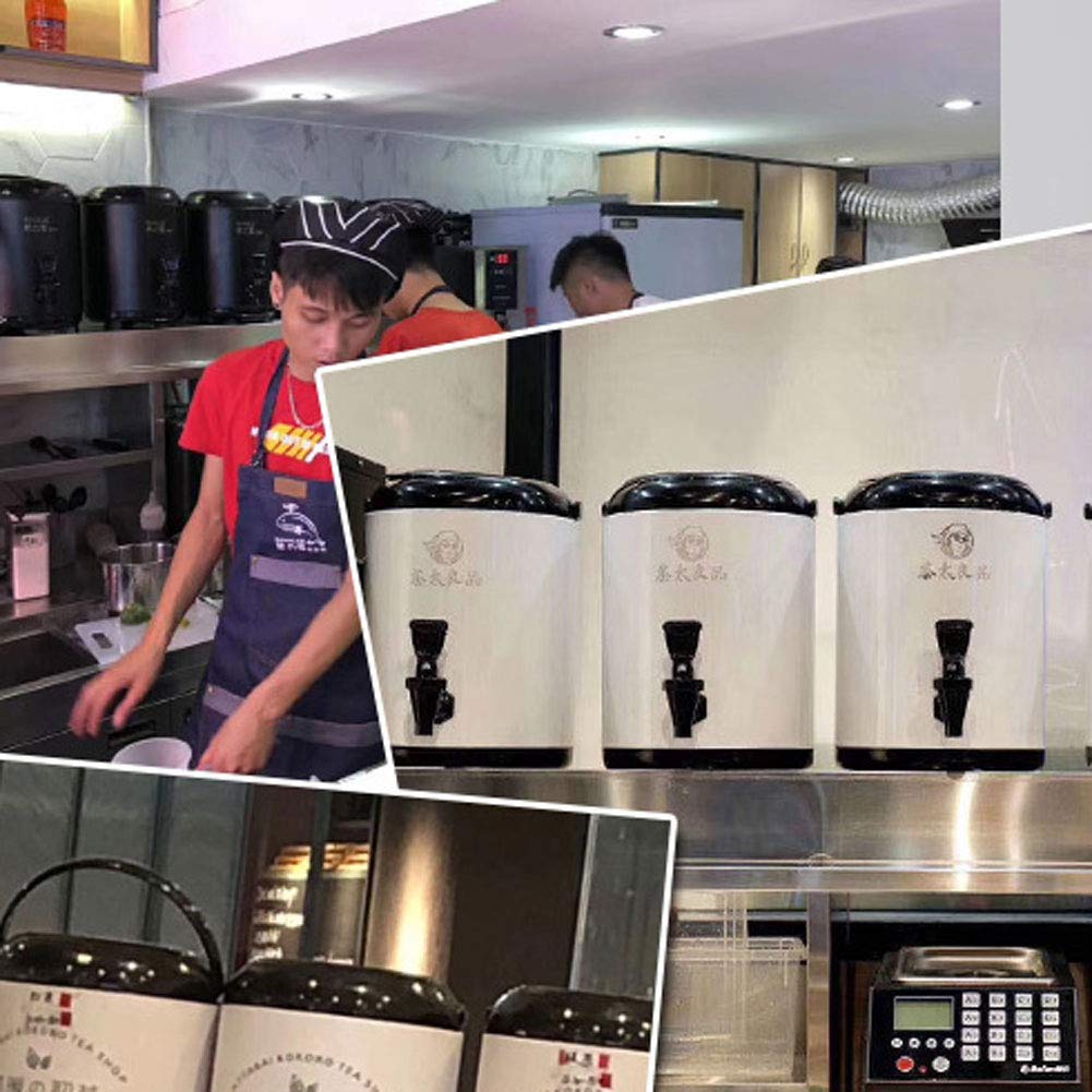 Barril Aislado Hervidor Bebidas Calientes, 8L/10L, Cubo de Termo Barril de Té con Leche, Doméstico y Comercial de Doble Capa, Mantener Caliente y Frío, 304 Acero Inoxidable