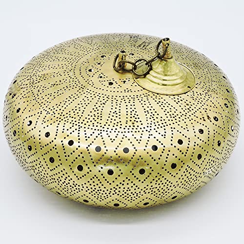 Moroccan Handmade Brass Pendant Lamps 12"X15" Gold, Hand Crafted Chandelier, Lampshades, Moroccan Lighting Décor #TOP16