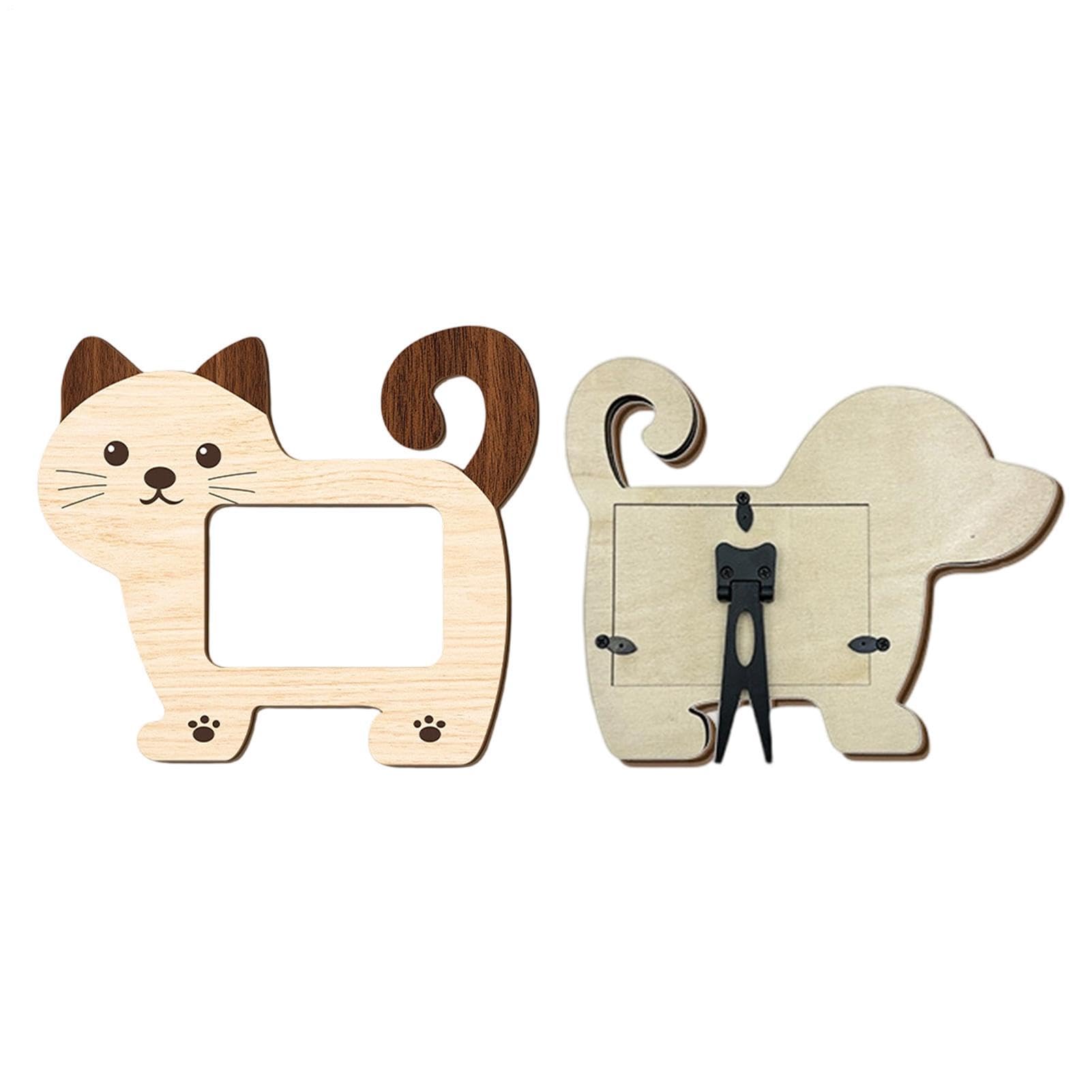 Cadre photo animaux en bois de 24 cm avec finitions artisanales élégantes