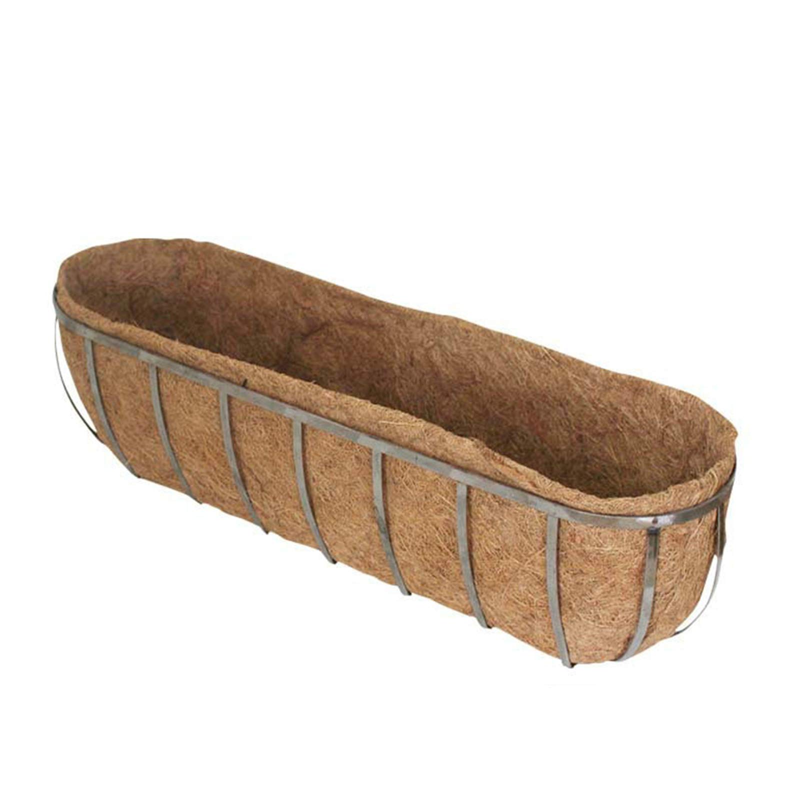 HYLYING2 Packs Trough Coco Fiber Replacement Liner, 91cm Half Moon Coconut Coir Planter Coco Liner Hanging Basket Pad for Window Box Wall Trough Planter