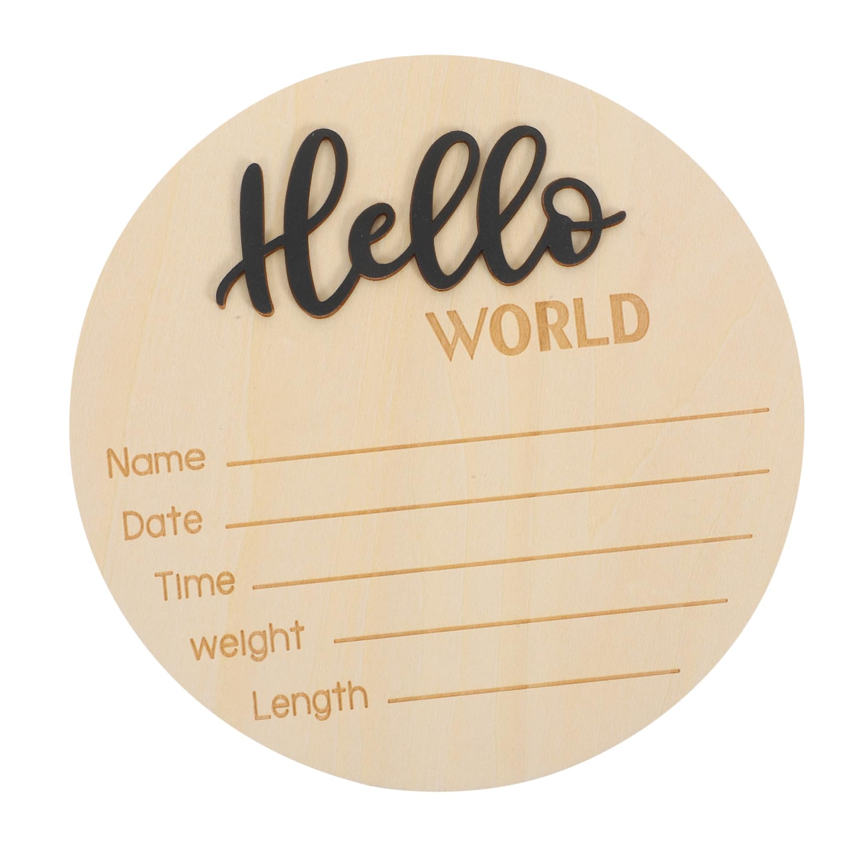 VICASKY Name Sign for Birth Announcement Wooden Bulletin Board Round Shape Cards