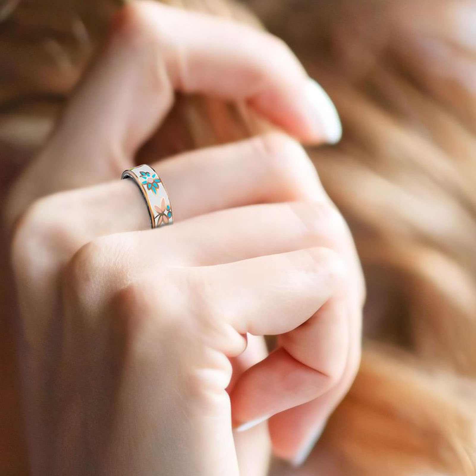 SENECESLI Anneau Intelligent, Bague de santé avec Artisanat en émail, IP68 Imperméable, Soutenir Plusieurs (6 ID: 16,5 mm / 0,64 Pouces, circonférence: 51,8)
