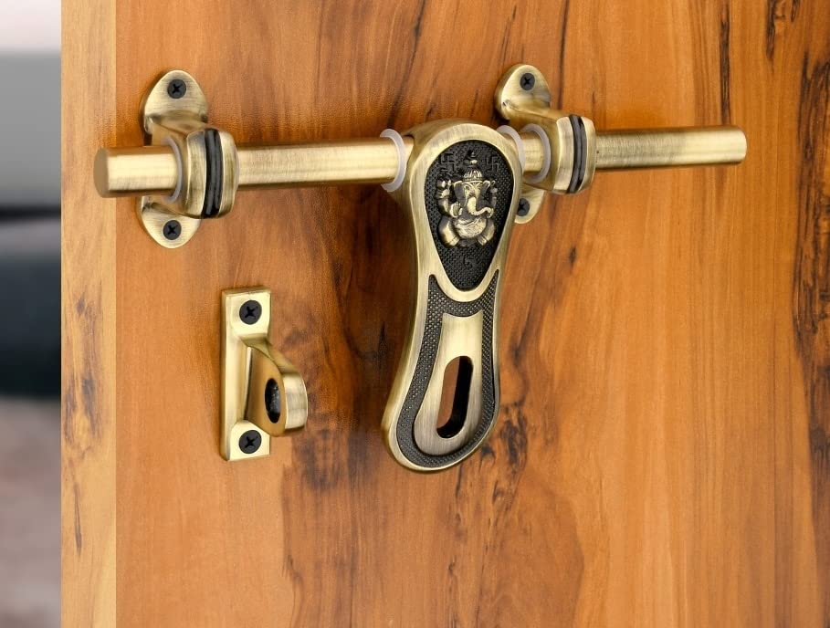 12" Zinc Aldrop | Fancy Aldrop For Door Fitting Kit, Door Accessories |Antique Glossy | Only For Double Door | Vinayak - Knob