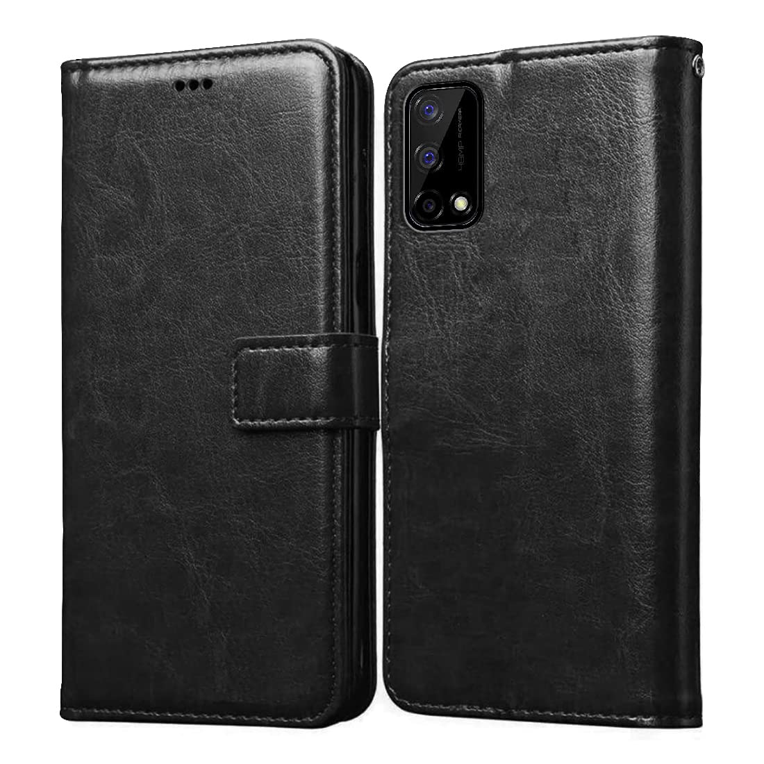 Casotec Flip Cover for Realme Narzo 30 Pro 5G | Premium Leather Finish | Inbuilt Pockets & Stand | Flip Case for Realme Narzo 30 Pro 5G (Black) (B09PLCFQ37) Amazon Price History, Amazon Price Tracker