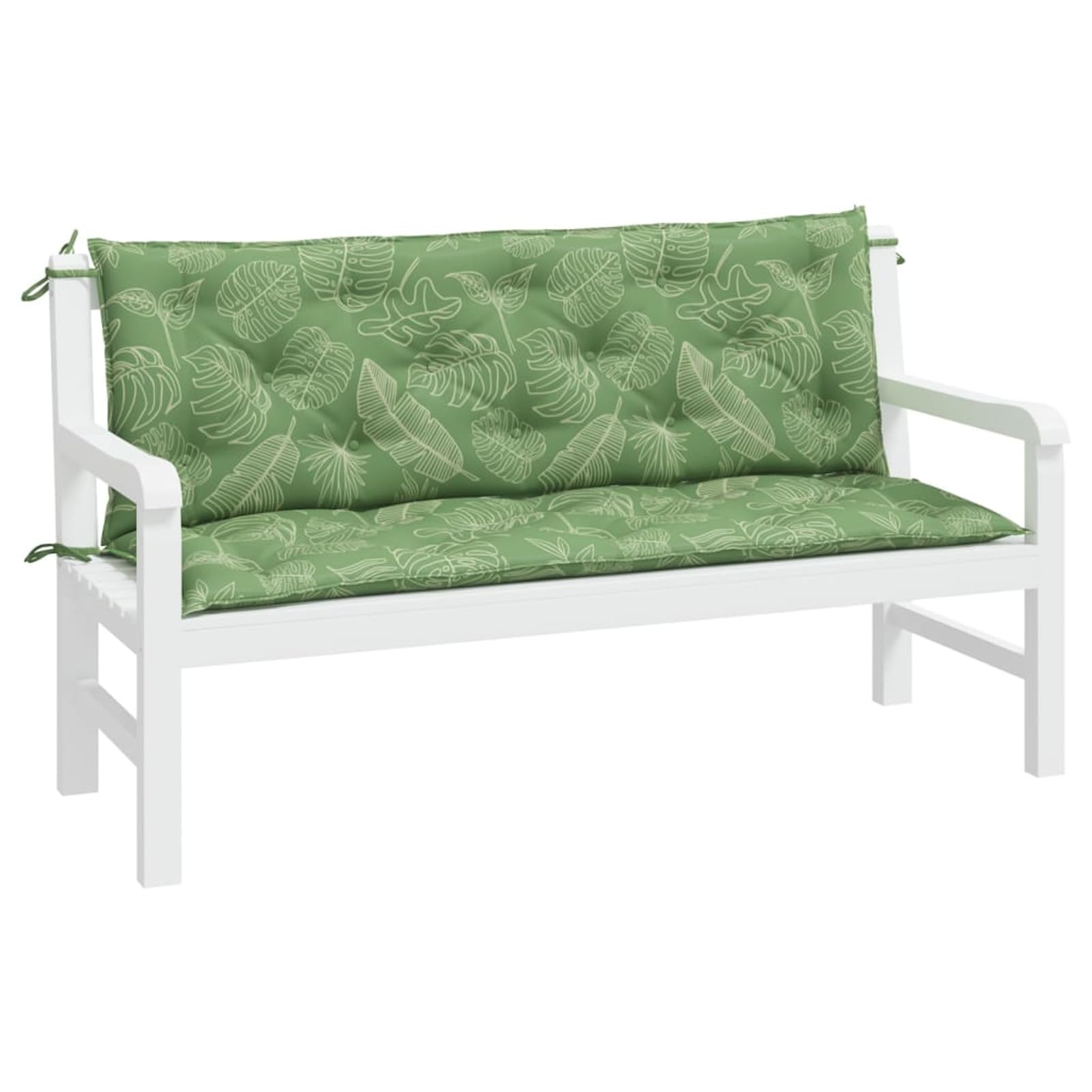 Cuscini Panca Giardino 2 pz Motivo a Foglie 150x50x7 cm Tessuto,Cuscini per Panche da Giardino,Cuscini Panca Giardino-361713