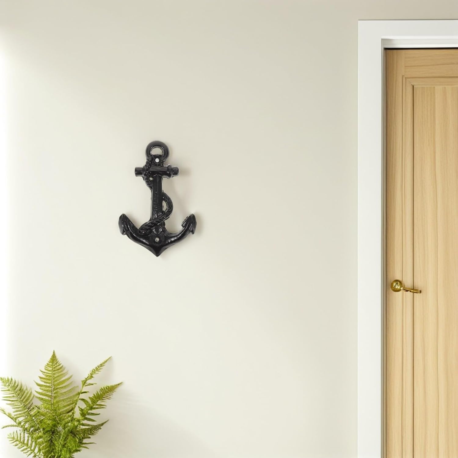 Cast Iron Anchor Wall Hook, Nautical Decorative Hanger for Entryway image 5