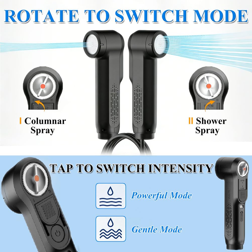 Po Dusche Elektrisch,Tragbare Portable Bidet 2 Modi,Digital Display