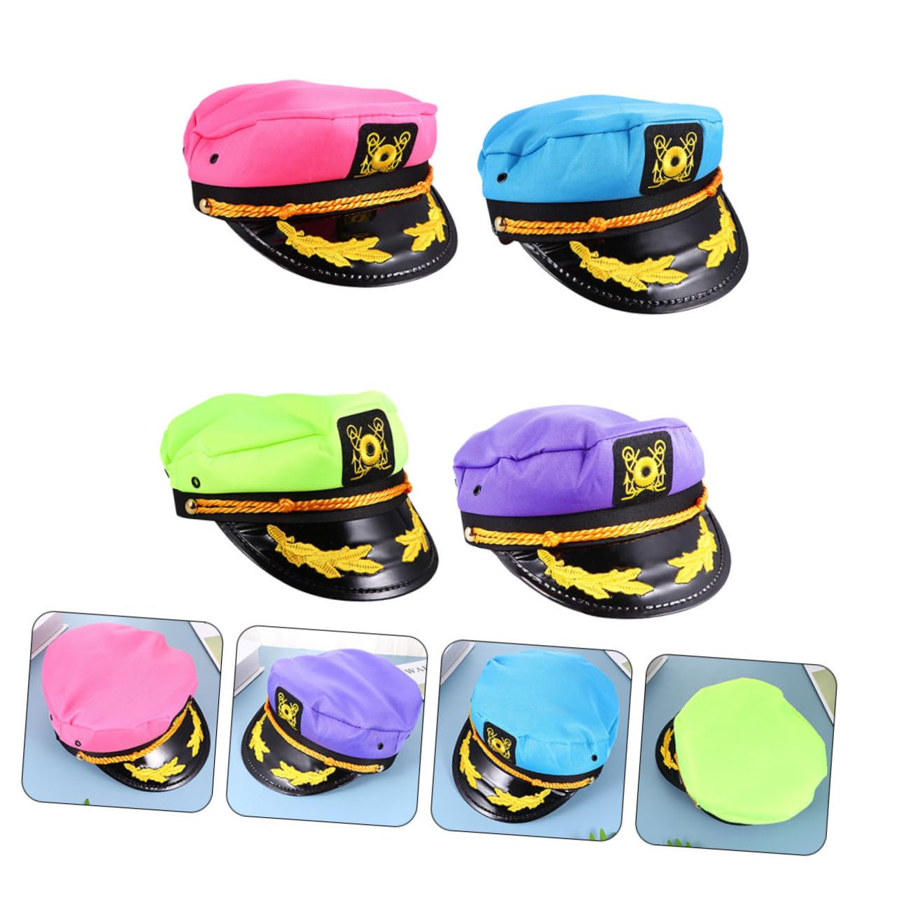 KOMBIUDA 4 Pezzi Cappelli da Capitano e Marinaio per Donna e Uomo Cosplay Party Yacht Feste Tema Decorativi e Confortevoli