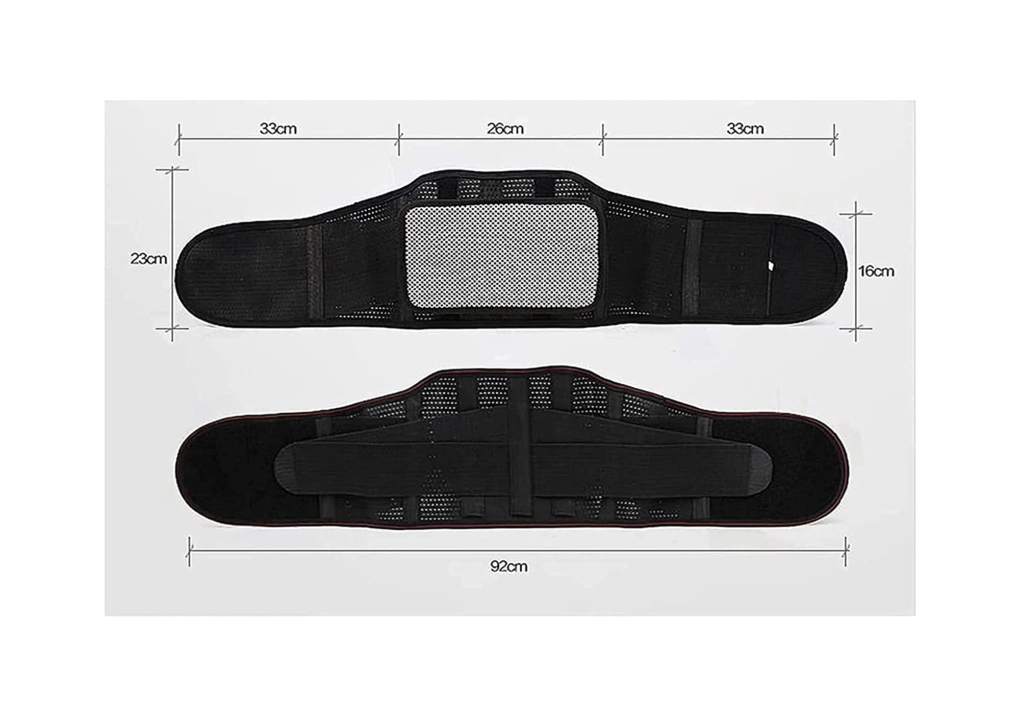 Cinturón de soporte de espalda lumbar transpirable Mujeres Hombres Soporte de espalda baja Correas ajustables Placa de soporte para dolor de espalda y alivio del estrés (Tamaño : XX-Large) (L) (