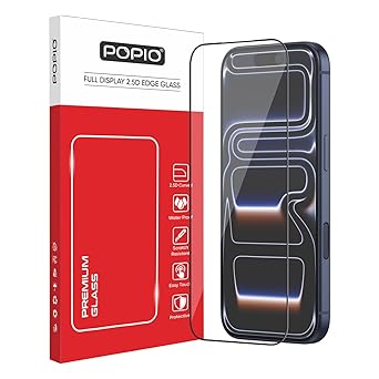 POPIO Military-Grade Gorilla Tempered Glass For iPhone 17 Pro | 9H Hardness, Edge-to-Edge, Bubble-Free