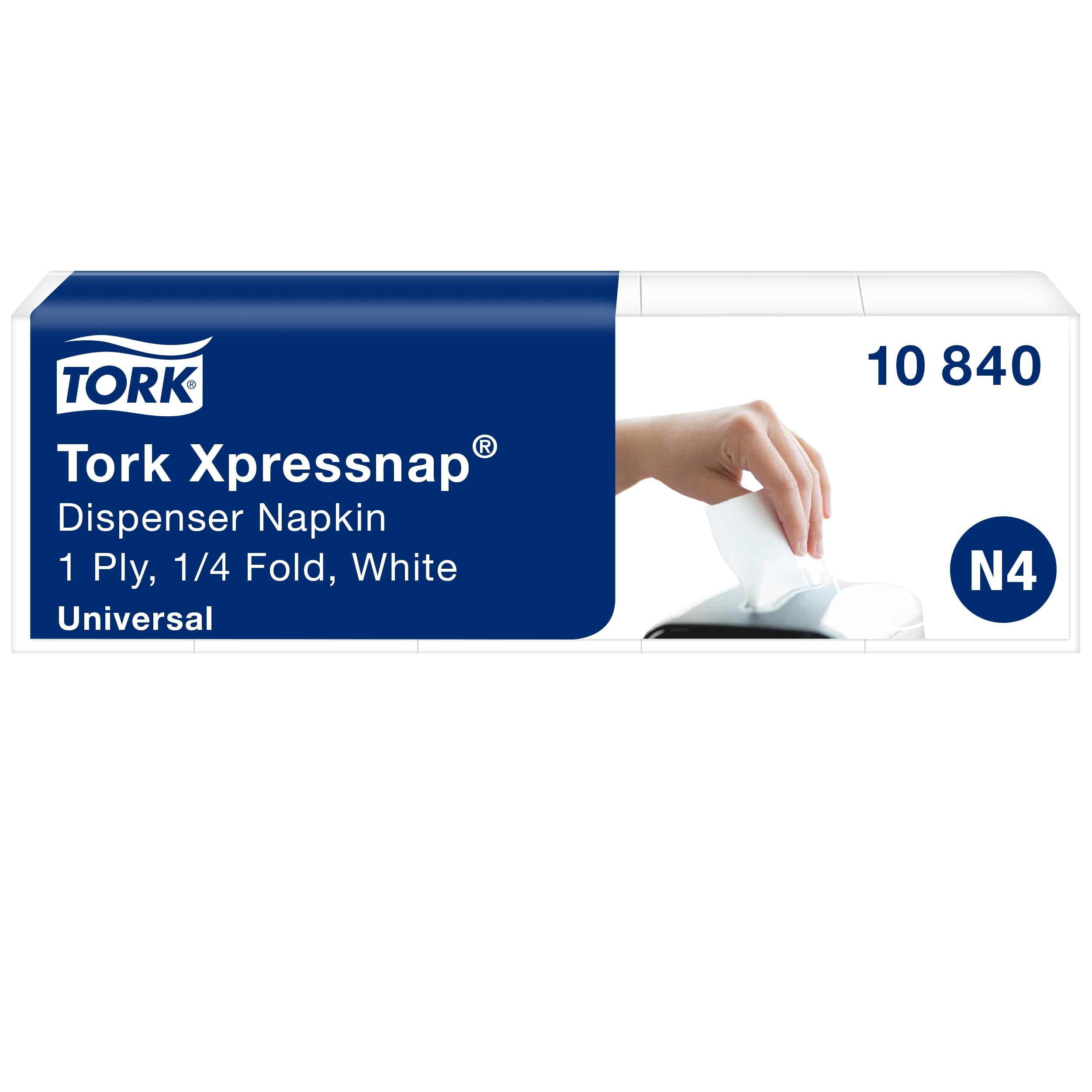 Tork 10840 Xpressnap Spenderserviette unbedruckt / Weiße Papierserviette für Serviettenspender N4 / 8x1125 Stück