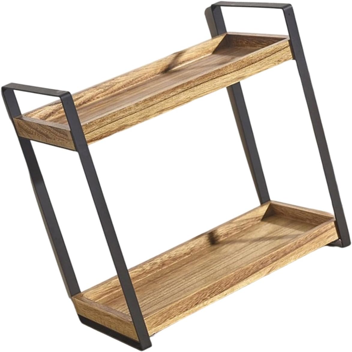 Multipurpose Sturdy Wood and Metal Stand Shelf Portable Accessory for Kitchen or Bathroom Use Items Organization Bathroom Organizers