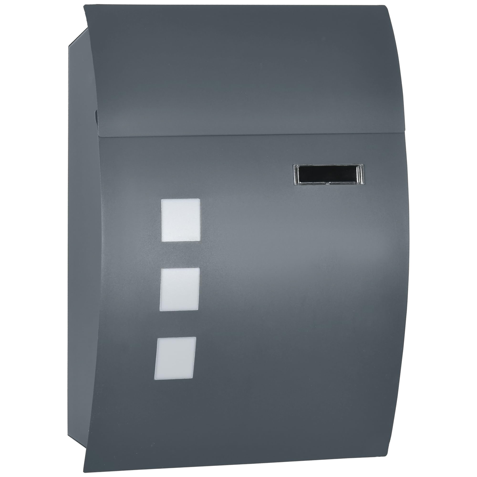 Sponsored Ad – HOMCOM Wall Mounted Letter Box, Weatherproof Post Box for Outside Wall, Modern Mailbox with 2 Keys and Nameplate, Anthracite Grey