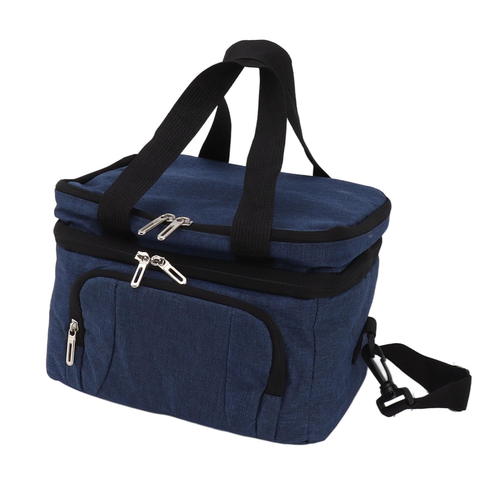 Naroote Isolierte Lunchtasche, Heißpresstechnologie, Stabiler Oxford-Stoffgriff und PEVA-Kühltasche mit Verstellbarem Schultergurt für Camping (25L)