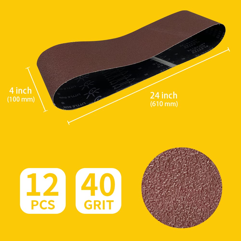100 x 610 mm 40 Grit Sanding Belt, Brown - Image 3