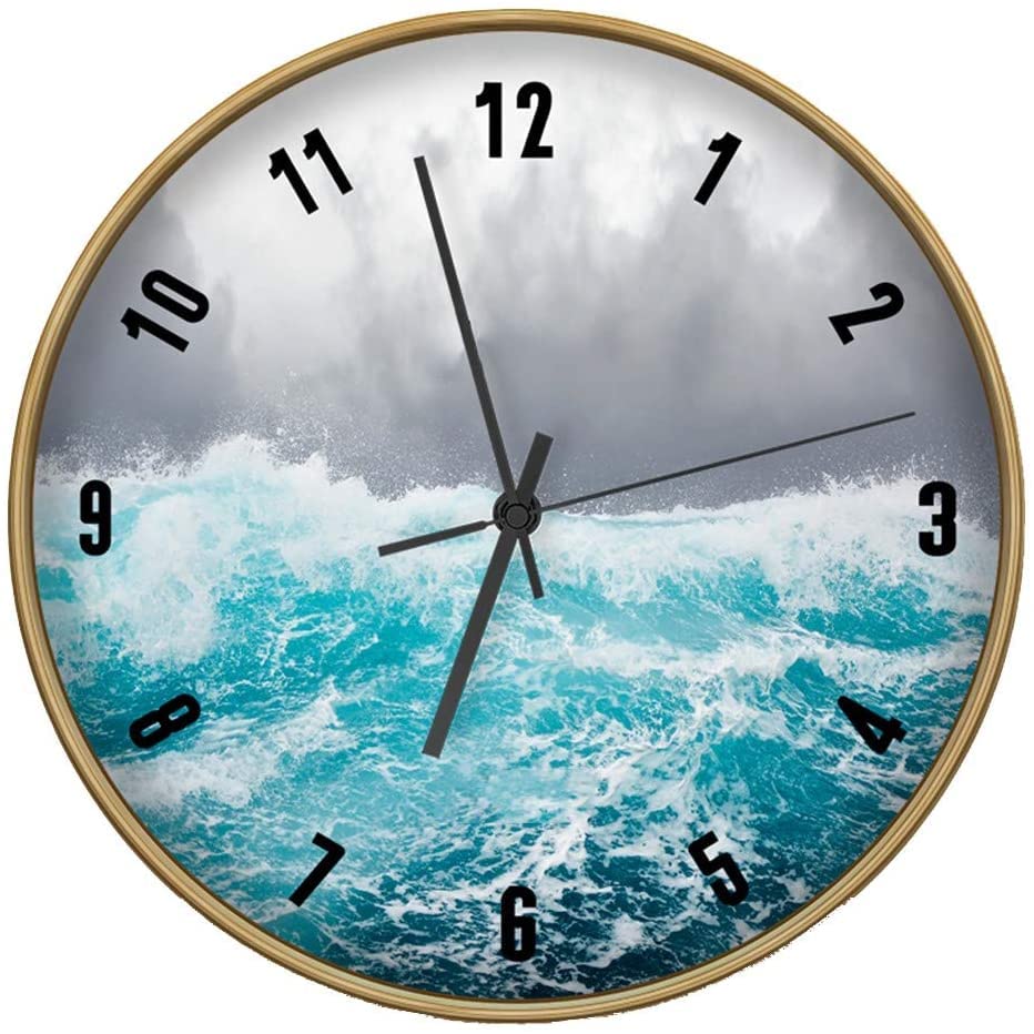Horloge murale silencieuse bleue pour supprimer le tic-tac nocturne