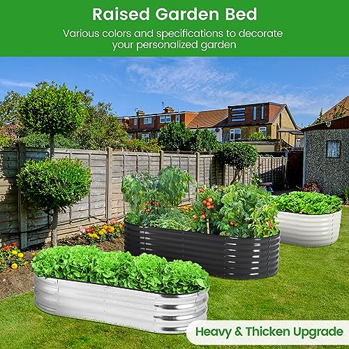 Galvanized Raised Garden Bed Outdoor, 8×4×2 FT Metal Raised Planter Box for Garden, Simple to Assemble Galvanized Oval Large Metal for Vegetables, Flowers, Fruits - Image 6