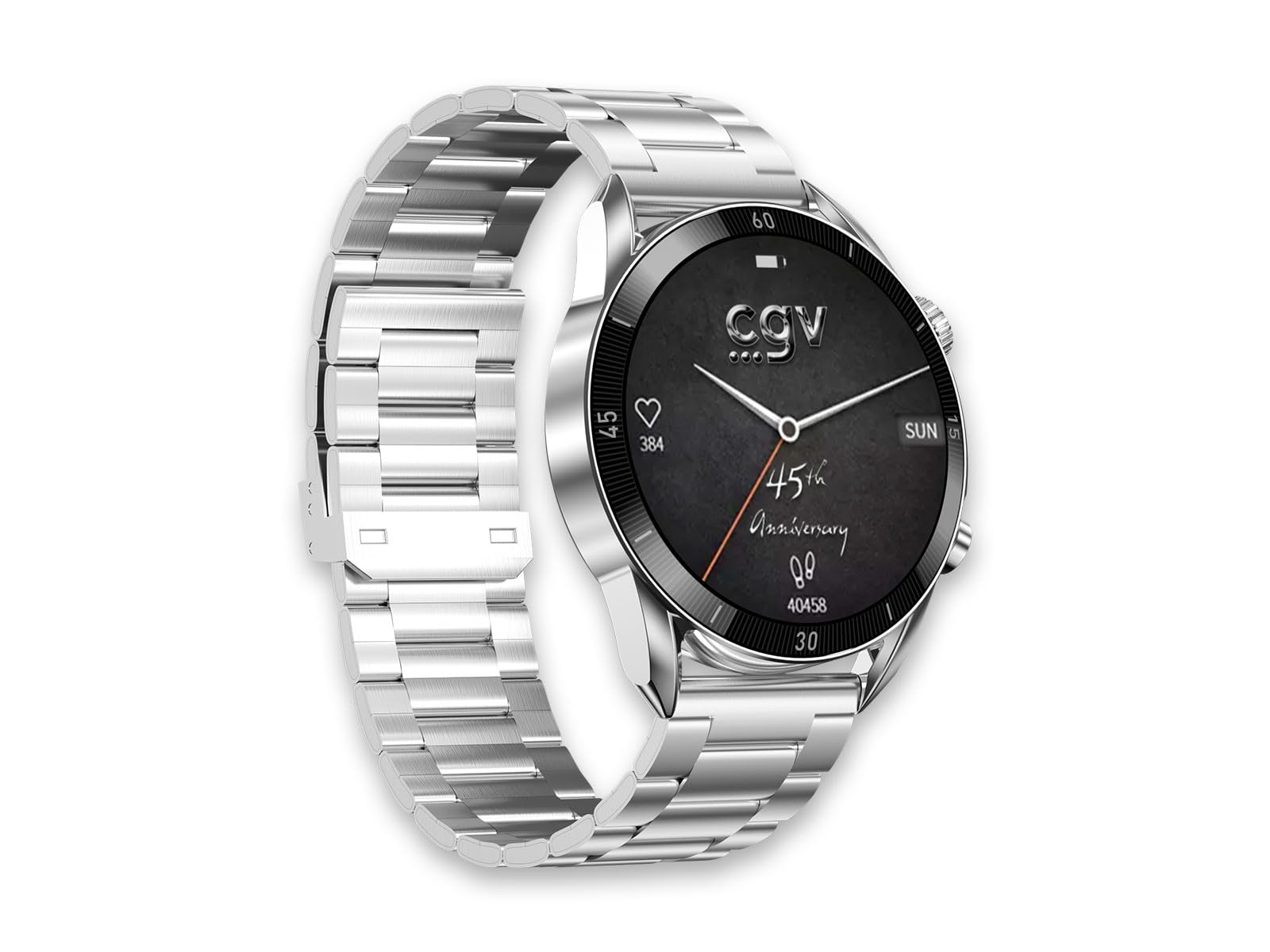 CGV | Geko Watch R Silver AMOLED HD 466X466 1,43'' wyświetlacz, połączenia Bluetooth 5.3, czas pracy 10 dni, 100 trybów sportowych, wodoszczelność IP68, monitorowanie stanu zdrowia, system Android/iOS
