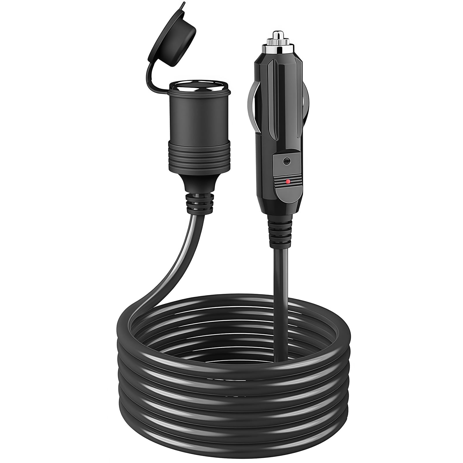 Prolunga per accendisigari da 5 m, con fusibile da 15 A, cavo in gomma resistente, adatto per auto, camion, camion e camion refrigerati, ecc.