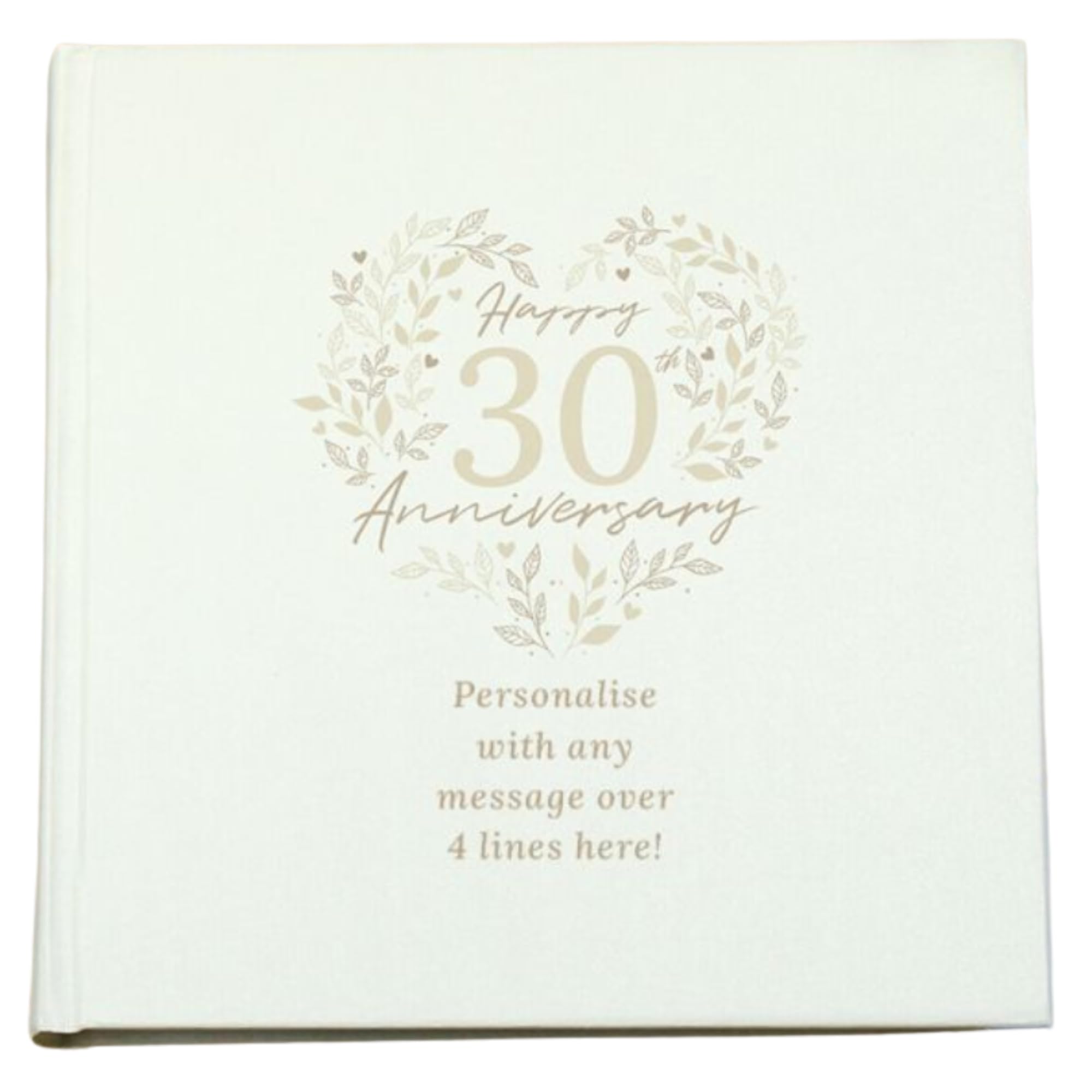 Caleli Gifts White Personalised 30Th Pearl Wedding Anniversary Photo Album. Holds 120 6X4 Photos