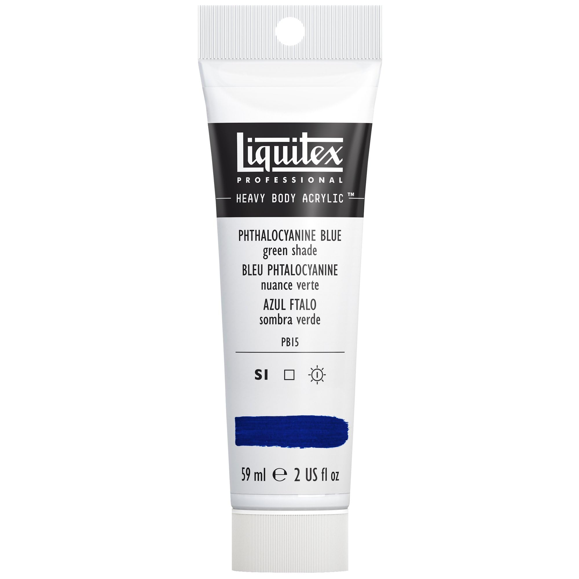 Liquitex 1045316 Professional Heavy Body Acrylfarbe in Künstlerqualität mit ausgezeichneter Lichtechtheit in buttriger Konsistenz, 59ml Tube - Phthaloblau (Grünton)