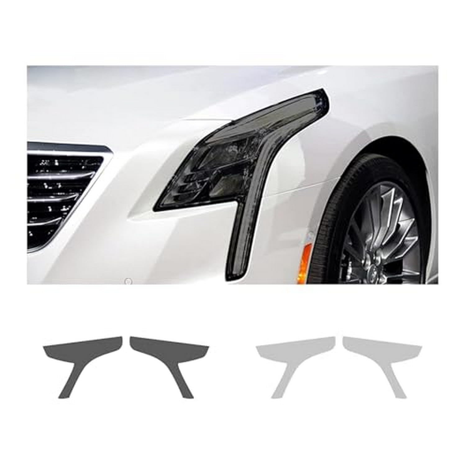 Película para faros delanteros de coche Cadillac CT6 protector de faro TPU negro transparente