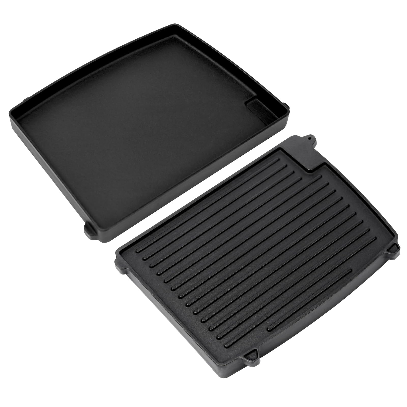 GFTIME 32 x 24cm Gusseisen Grill-Wende-Platte für Enders Urban, Urban Pro, Explorer, Explorer Pro, Grillplatte 1/2 Grillfläche Grill-Zubehör, Massive Gussplatte, Grillpfanne für Enders 2075, 1 Stück