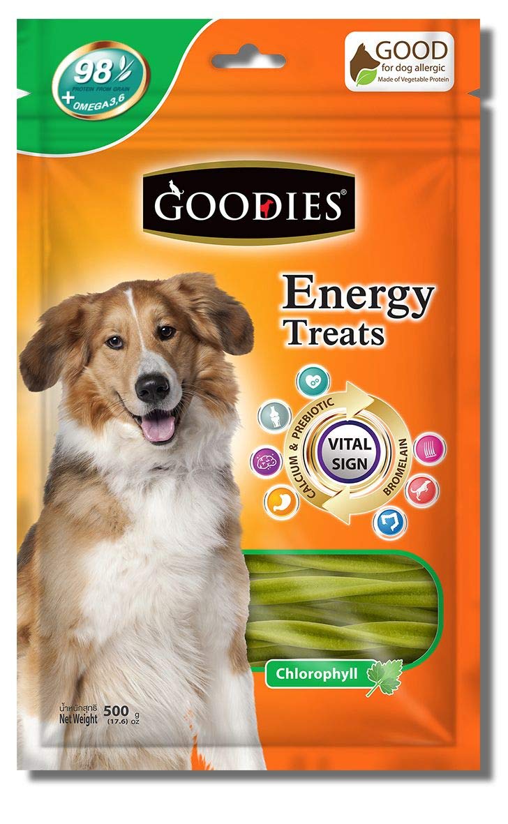 Goodies Dog Energy Treats, Made of Vegetable Protein, 98% Digestible, Healthy Snack & Training Treat, Best for Dog with Meat Allergy, Chlorophyll 125gm (12 X 125g) Sold by DogsNCats (B08T5TP5JT) Amazon Price History, Amazon Price Tracker