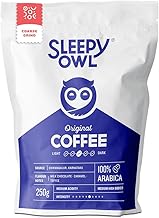 Sleepy Owl Ground Coffee for French Press | 100% Arabica Beans | Medium Roast - Original Flavour | Coarse Grind for Fresh Hot & Cold Brew | Premium Roasters | 250 gm | Chikmagalur Origin