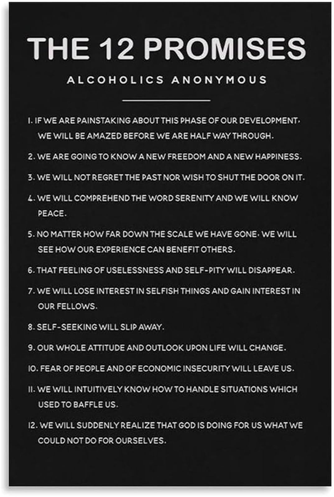 GYQYJPFZM Promises of Recovery Poster Hope Strength Courage Wall-Art Canvas for Bedroom Space
