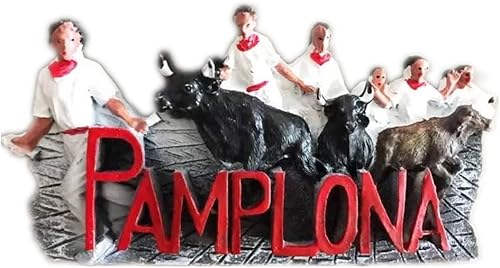 St. Fermin's Bull Festival Pamplona España Europa Resina 3D Fuerte Nevera Imán Recuerdo Regalo Turístico Imán Chino Hecho a Mano Artesanía Creativa disponible en Yaxa Costa Rica