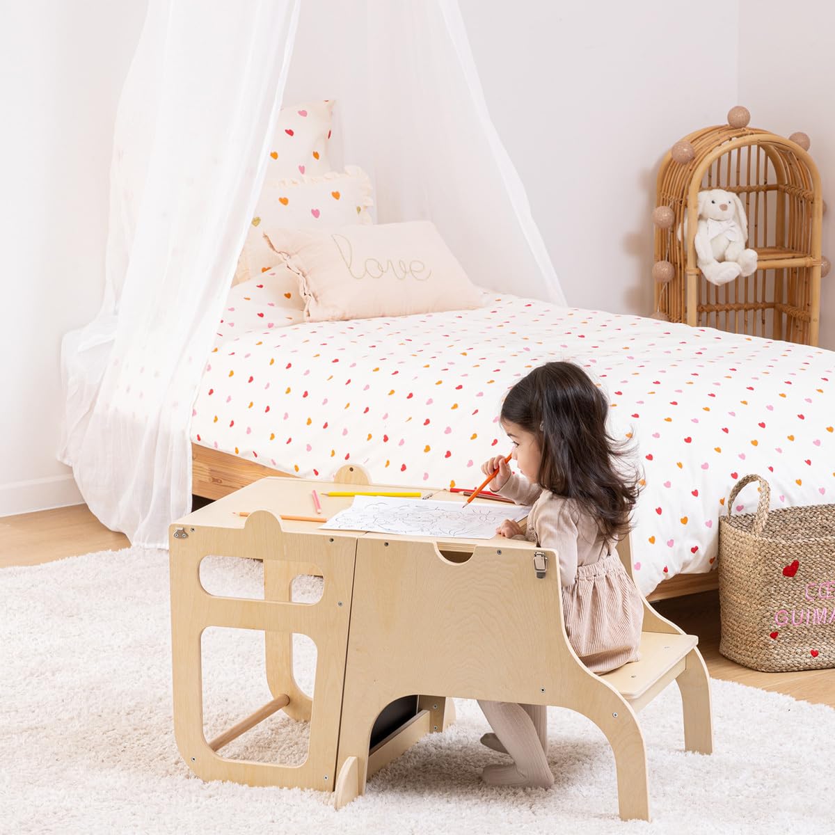 Atmosphera Tour d Observation Enfant Alba 3 en 1 Bois 91cm