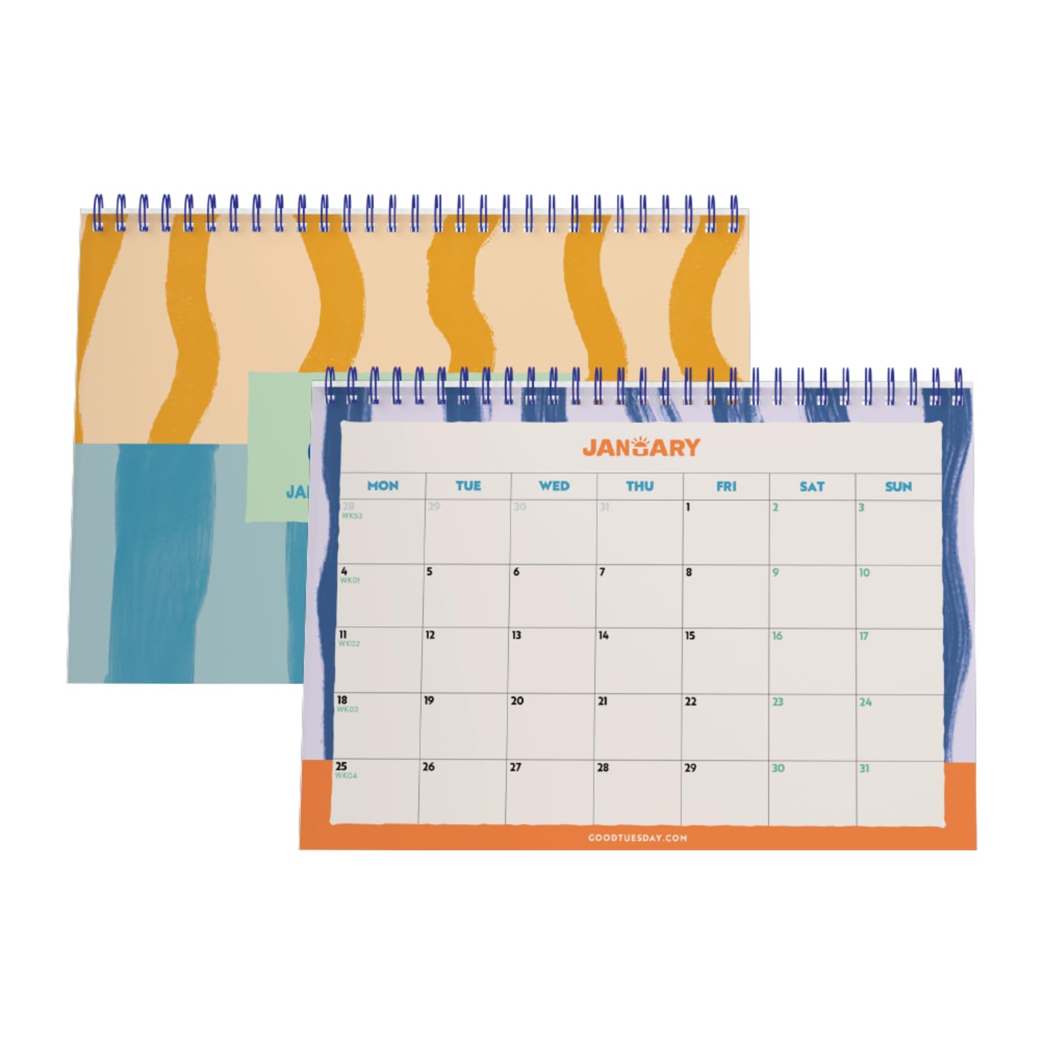 Good Tuesday 2027 Desk Calendar | Coastal Stripe