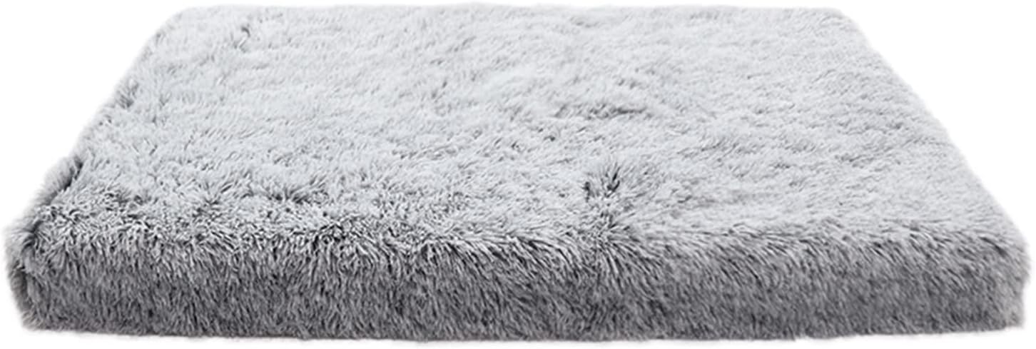 Square Long Plush Warm Dog Bed with Cat Mats Pet Kennel Warm Sleeping for Pet Washable Dogs Cats Sofa Bed