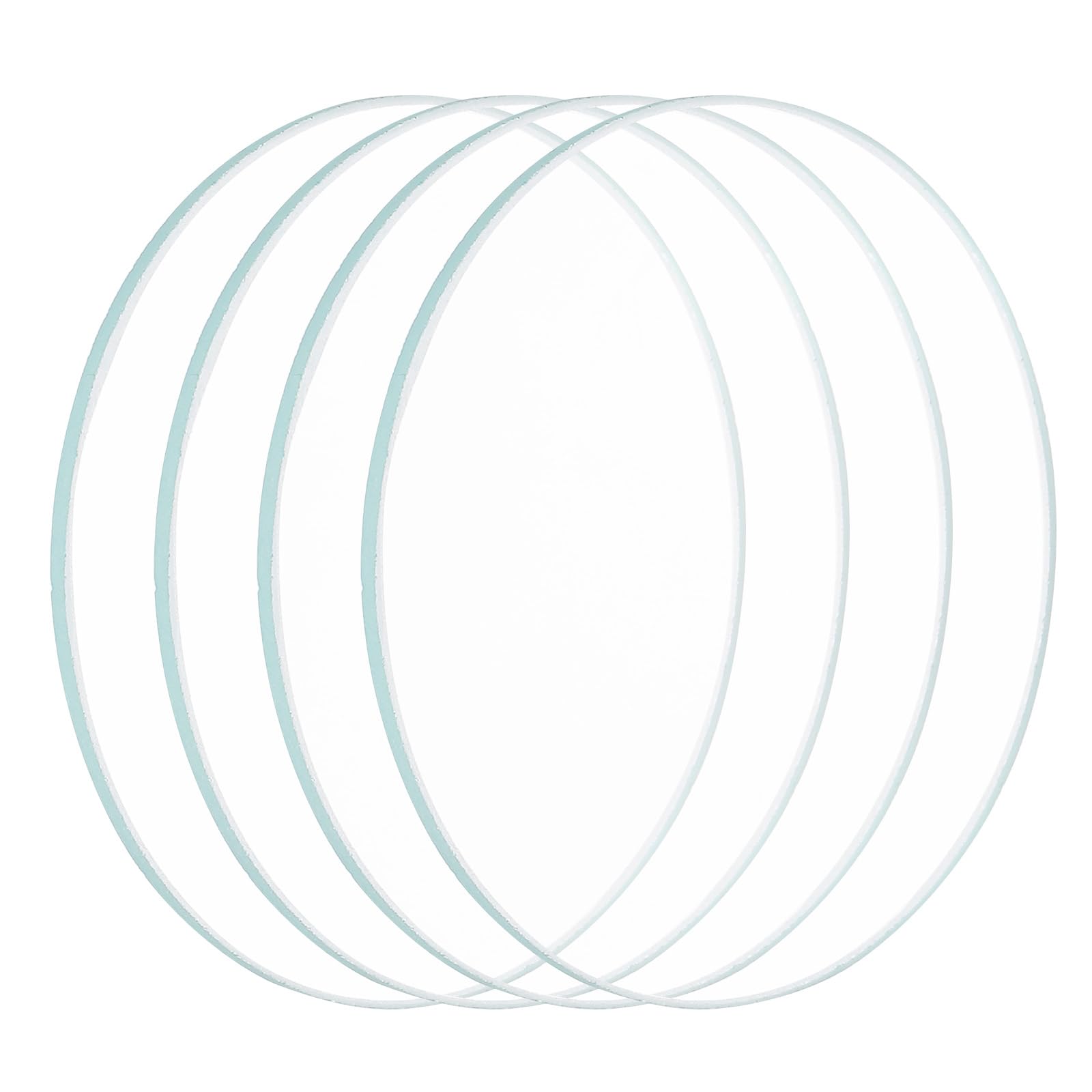 PATIKIL 2.24" Dia LED Lens, 4 Pcs Polished Edge Flashlight Replacement Parts Glass Lens for Light Source Lens Replacement, Transparent