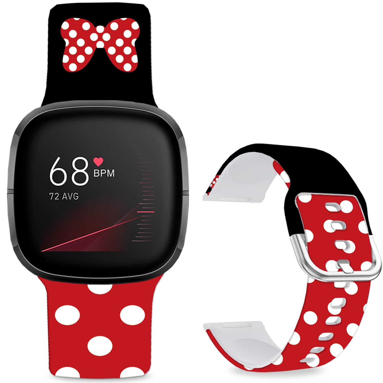 Pattern Printed Soft Silicone Replacement Watch Bands Compatible with Fitbit Versa 4/ Versa 3/ Fitbit Sense 2/ Sense Smart Watch Straps for Women Men Teens, Sport Adjustable Wristband Band.
