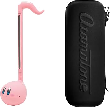 Otamatone Regular [Kirby] and Matte Case [Black] Bundle Japanese Electronic Musical Instrument Portable Music Synthesizer from Japan Maywa Denki Award Educational Fun Gift for Children Teen Adult