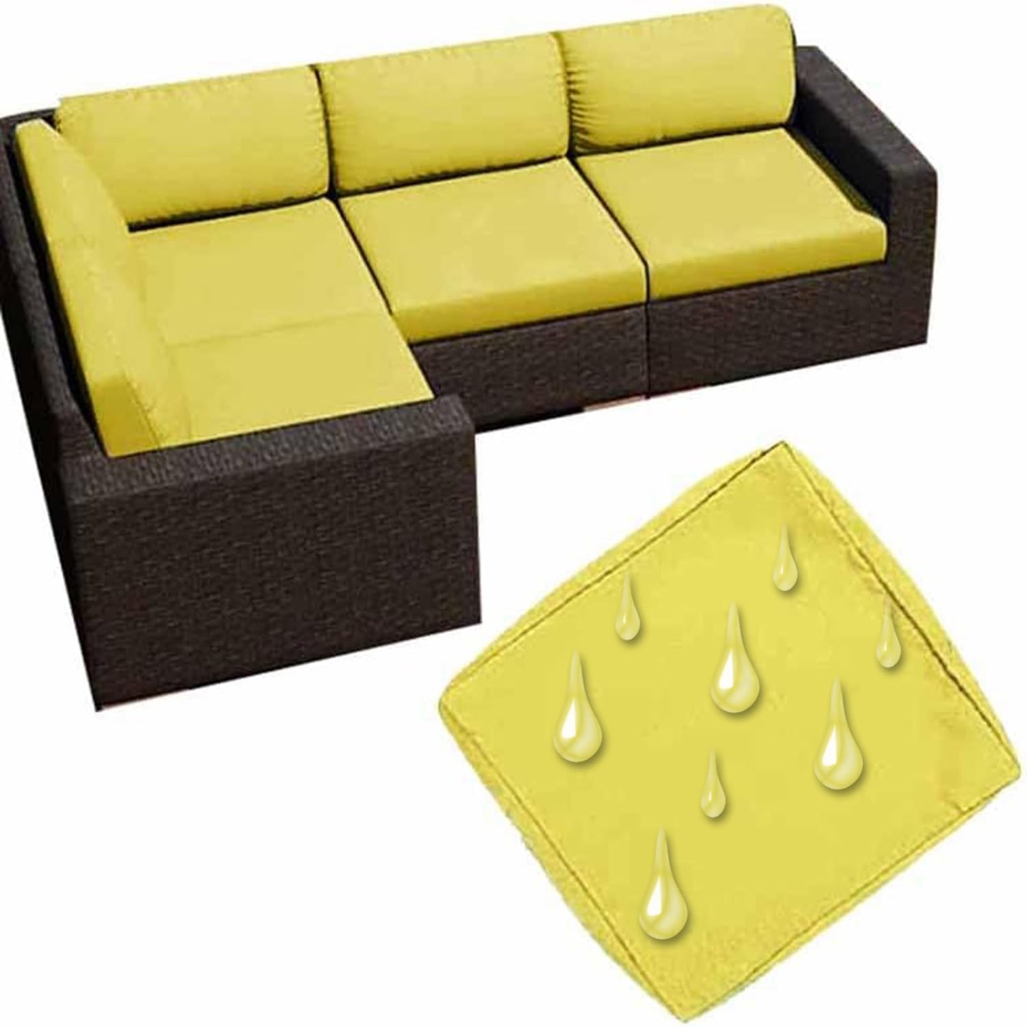 Uwobtn Color18 Replacement Outdoor Cushion Covers Waterproof, 50X50 60X60 Garden Sofa Seat Cushion Slipcover With Zipper, Removable Patio Cushion Covers For Indoor Outdoor Rattan Furnitur(,60X60x10cm)