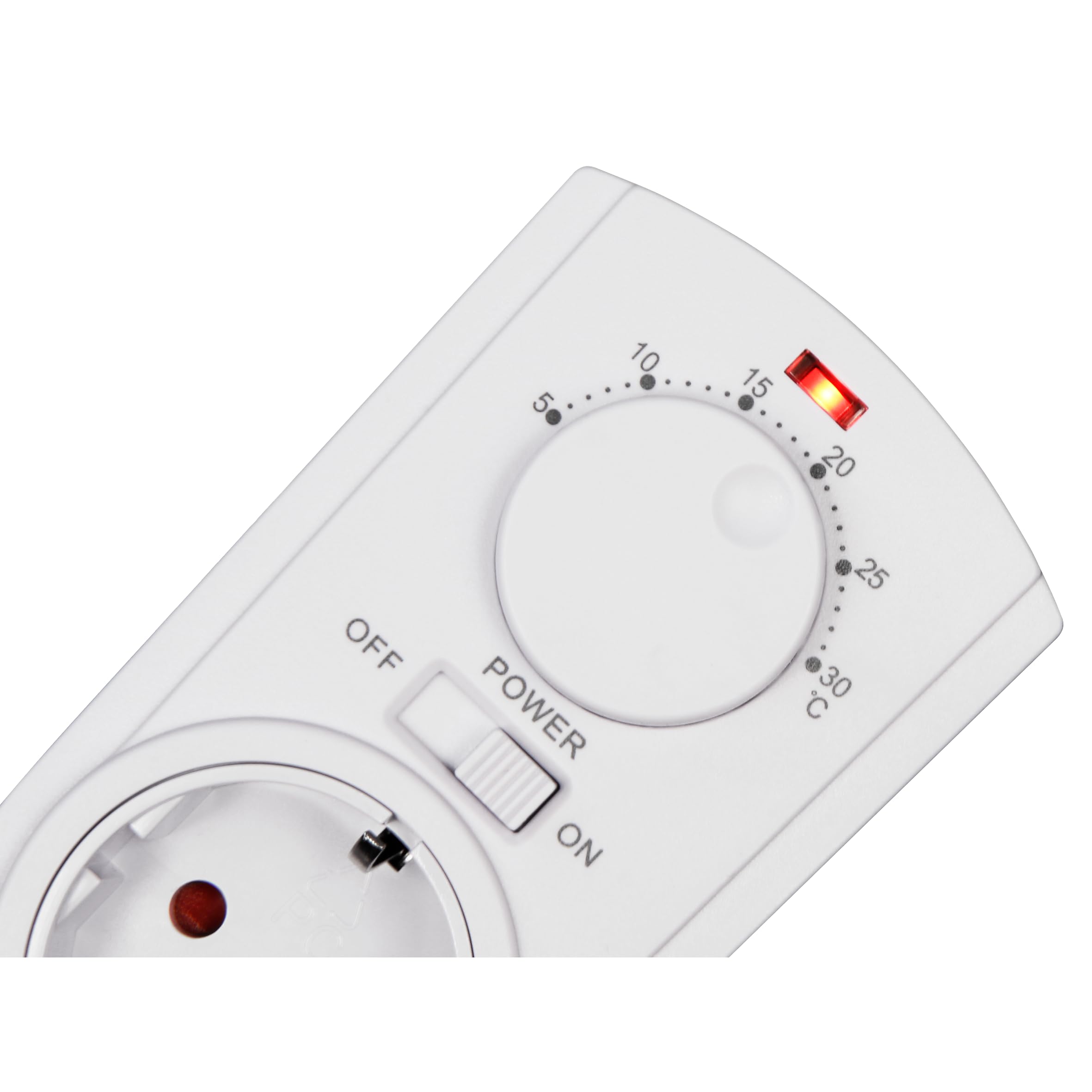 McPower Termostato de Enchufe | TCU-330 | Termómetro 5-30°C, MAX. 3500W, Control Preciso de Temperatura para Calefacción y Aire Acondicionado, 230V