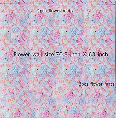 Lnhomy Artificial Flower Wall Silk Flowers Panel 3D Premium Flower Mats For Backdrop, Bridal Shower, Event, Baby Shower, Champagne #TOP2