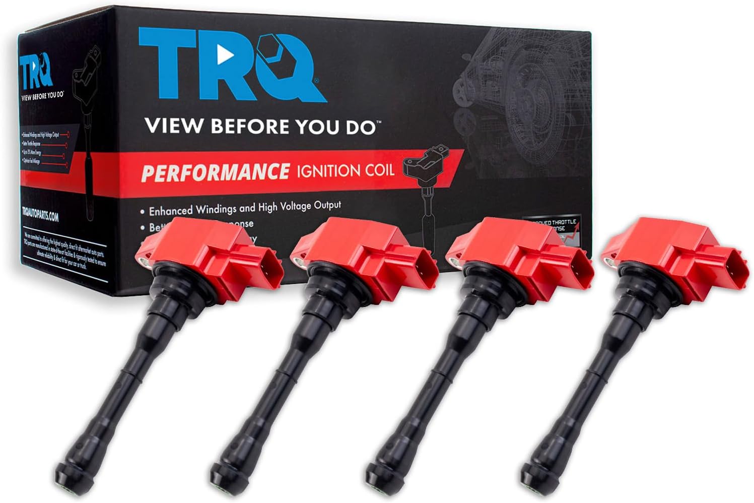 TRQ Ignition Coil Set Compatible with 2011-2021 Nissan
