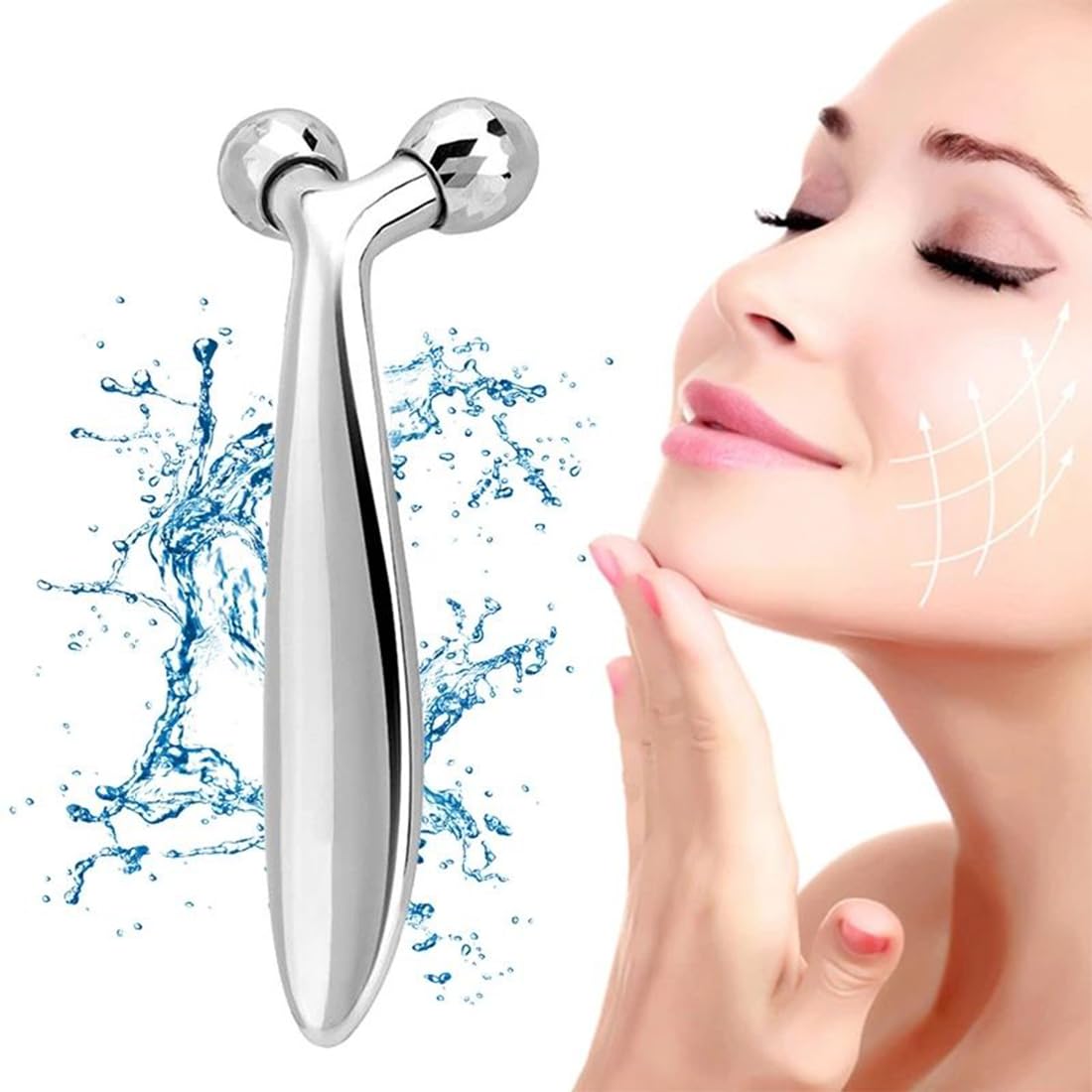AFCJLTO Masajeador Facial Reafirmante y Revitalizante 3D Antiarrugas - Rodillo Rotativo que Restaura la Piel y Reduce las Líneas de Expresión - Solución Natural para un Rostro Relajado - 1 pieza