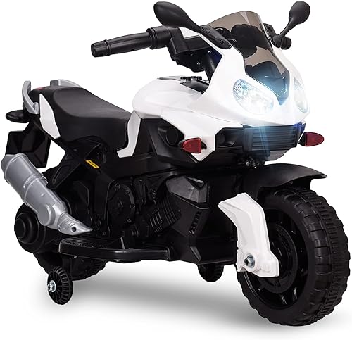 JOINATRE Motocicleta eléctrica para niños juguete de motocicleta de 6 V alimentado por pilas para niños y niñas juguetes de montar con pedal bocina