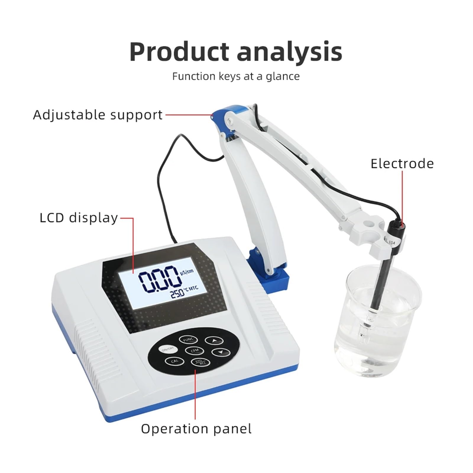 Medidor EC de escritorio de DDS-11C, Monitor de conductividad eléctrica, probador de conductividad de tratamiento de agua Industrial, Analizador de calidad del agua